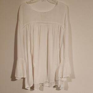 Old Navy White Blouse with Flared Sleeves